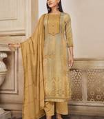 Yellow digital print cotton silk salwar