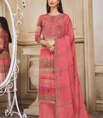 Peach digital print cotton silk salwar
