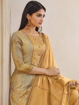 Yellow digital print cotton silk salwar 2