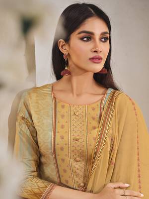 Yellow digital print cotton silk salwar 3