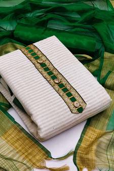 White woven jacquard salwar