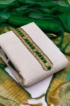 White woven jacquard salwar