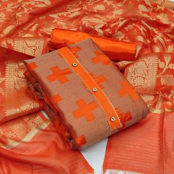 Orange woven jacquard salwar 1