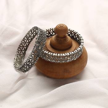 Antique Oxidised Silver Plated Traditional Bangle Set Jewellery for Women & Girls 1