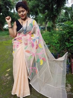 Leaf Buti Motka Muslin Jamdani Saree 1
