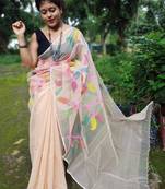 Leaf Buti Motka Muslin Jamdani Saree