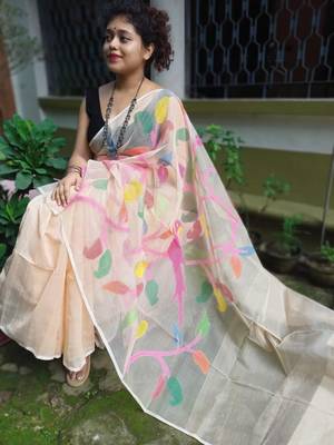 Leaf Buti Motka Muslin Jamdani Saree 2