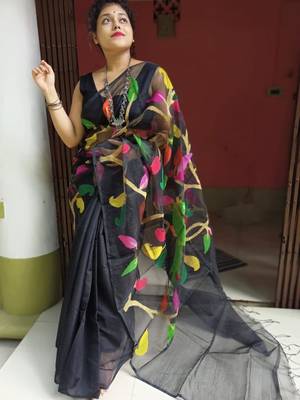 Leaf Buti Motka Muslin Jamdani Saree 1
