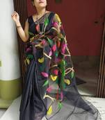 Leaf Buti Motka Muslin Jamdani Saree