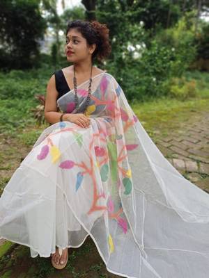 Leaf Buti Motka Muslin Jamdani Saree 2
