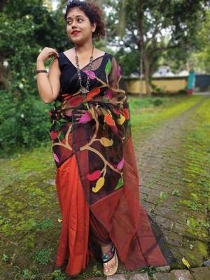 Leaf Buti Motka Muslin Jamdani Saree 1