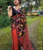 Leaf Buti Motka Muslin Jamdani Saree