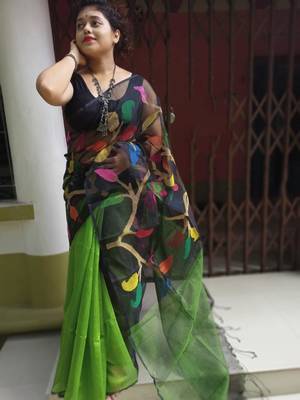Leaf Buti Motka Muslin Jamdani Saree 1