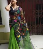 Leaf Buti Motka Muslin Jamdani Saree