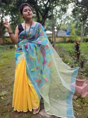 Leaf Buti Motka Muslin Jamdani Saree 1