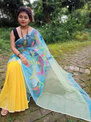 Leaf Buti Motka Muslin Jamdani Saree 2