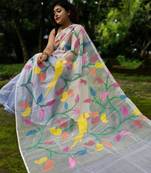 Leaf Buti Motka Muslin Jamdani Saree