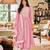 Rahi Fashion women Faux Georgette Embroidered semi stitched Baby Pink color sharara suit