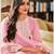 Rahi Fashion women Faux Georgette Embroidered semi stitched Baby Pink color sharara suit