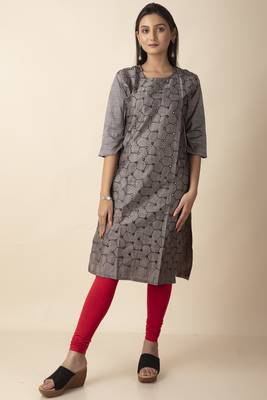 Mihika Cotton Women's Stitched Designed Kurti With Mirror Works 1
