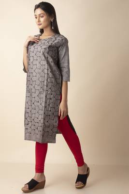 Mihika Cotton Women's Stitched Designed Kurti With Mirror Works 3