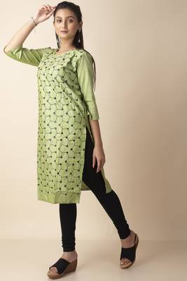 Mihika Cotton Women's Stitched Designed Kurti With Mirror Works 3