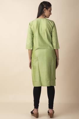 Mihika Cotton Women's Stitched Designed Kurti With Mirror Works 5