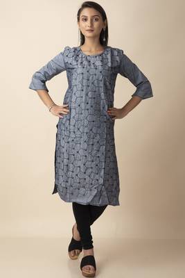 Mihika Cotton Women's Stitched Designed Kurti With Mirror Works 1