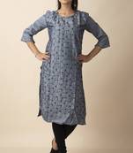 Mihika Cotton Women's Stitched Designed Kurti With Mirror Works