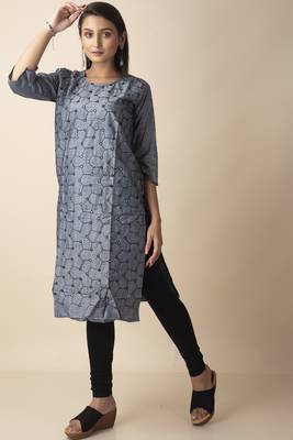 Mihika Cotton Women's Stitched Designed Kurti With Mirror Works 3