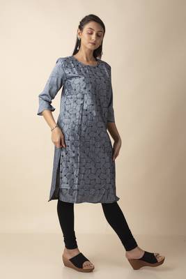 Mihika Cotton Women's Stitched Designed Kurti With Mirror Works 4