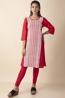 Shravya Cotton Women's Embroidery Floral Designed Kurti 2
