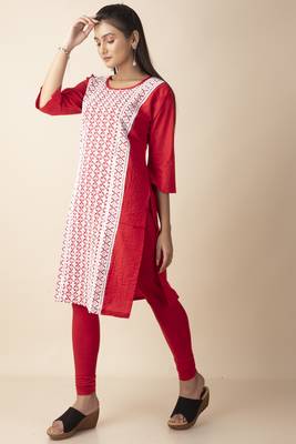 Shravya Cotton Women's Embroidery Floral Designed Kurti 3