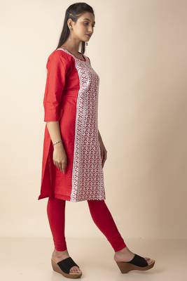 Shravya Cotton Women's Embroidery Floral Designed Kurti 4