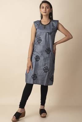 Maira Cotton Women's Embroidery Plant With Flowers Designed Kurti 1