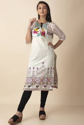Pihu Cotton Women's Embroidery Ethnic Patterned Designed Kurti 4