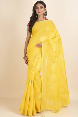 Aarna Handloom Cotton Silk Chakra Printed Saree 1