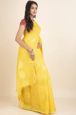 Aarna Handloom Cotton Silk Chakra Printed Saree 3