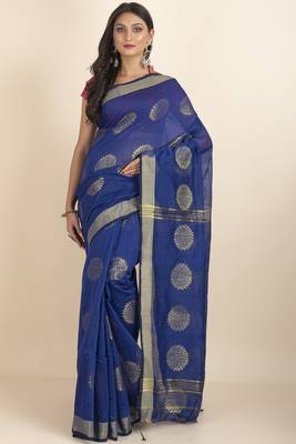 Aarna Handloom Cotton Silk Chakra Printed Saree 1