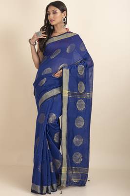 Aarna Handloom Cotton Silk Chakra Printed Saree 2