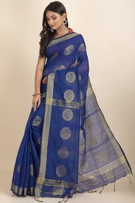 Aarna Handloom Cotton Silk Chakra Printed Saree 3