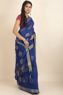 Aarna Handloom Cotton Silk Chakra Printed Saree 4