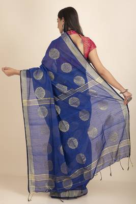 Aarna Handloom Cotton Silk Chakra Printed Saree 5