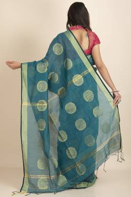 Aarna Handloom Cotton Silk Chakra Printed Saree 5
