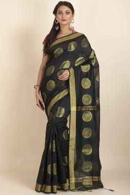 Aarna Handloom Cotton Silk Chakra Printed Saree 1