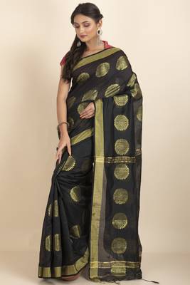 Aarna Handloom Cotton Silk Chakra Printed Saree 2