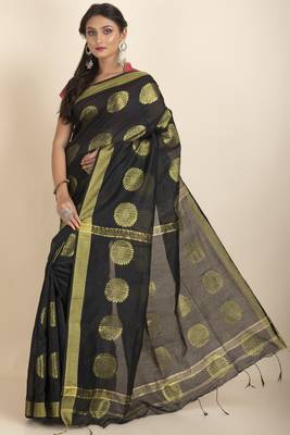 Aarna Handloom Cotton Silk Chakra Printed Saree 3