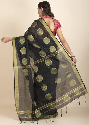 Aarna Handloom Cotton Silk Chakra Printed Saree 5