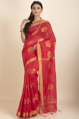 Aarna Handloom Cotton Silk Chakra Printed Saree 1