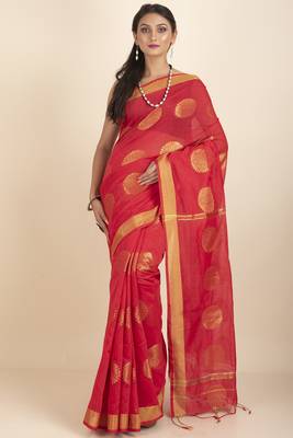 Aarna Handloom Cotton Silk Chakra Printed Saree 2